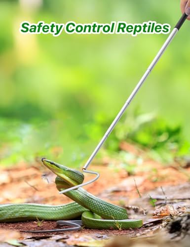 Snake Hook 40" – Telescopic Stainless Steel Reptile Grabber Stick for Safely Handling Snakes and Lizards, Lightweight & Portable Catcher Tool