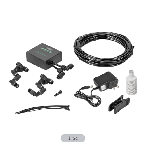 Reptile Misting System, Programmable Reptile Humidifier, Automatic Mister with US Power Cord, 360° Adjustable Dual Nozzles, Smart Timer, Self-Priming, Rainforest Spray Kit for Plant Terrariums