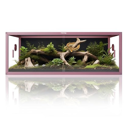 Lightweight 85 Gallon Reptile Enclosure for Snake, Bearded Dragon | Optimal Ventilation & Light Penetration by Rust Proof Mesh Top, Easy Assembly within 6 Steps with Clear Instruction - color: Bloom Pink, size: 85 Gallon