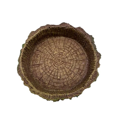 2 Pack Reptile Food Bowls, Reptile Feeding Terrarium Bowls for Bearded Dragon Lizard Frog Gecko Tortoise Hermit Crab Snail (Brown A) - color: Brown - 2 Pack M Round Bowls