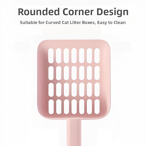 2 in 1 Cat Litter Scoop with Holder Stand Cat Stuff Cat Scooper for Litter Box Cat Accessories Cat Supplies Kitty Pink - color: L-Pink