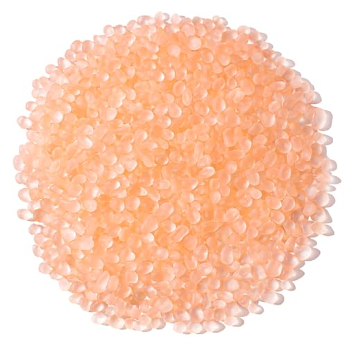 Keedolla Sea Glass Stones Frosted Glass Pebbles Gemstones for Aquarium Gravel Fish Tank Rocks, Vase Fillers, DIY Crafts - Peach - 230g/8oz - color: Peach‌, size: 0.5 LB