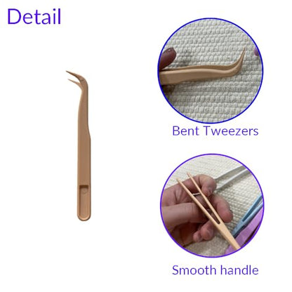 25 Pcs 4.53inch Plastic Tweezers for Crafts Jewelry Bead Making DIY | 5 Colors Bent Disposable Stickers Handmade Beads Craft Tweezers