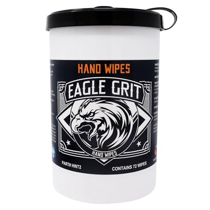 Eagle Grit Heavy Duty Cleaning Wipes – 72 XL Pre-Moistened Degreasing Hand & Tool Wipes – 10”x12” Industrial Strength Shop Towels – Removes Grease, Oil, Ink, Adhesives & Grime – USA Made