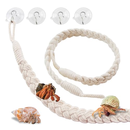 kathson 2 PCS 26 Inches Hermit Crab Climbing Toys,Reptile Vines Toy Hermit Crab Rope Ladder Bendable Hermit Crab Supplies Tank Terrarium Accessories for Hermit Crabs Lizards Leopard Geckos - color: 【Color：White】