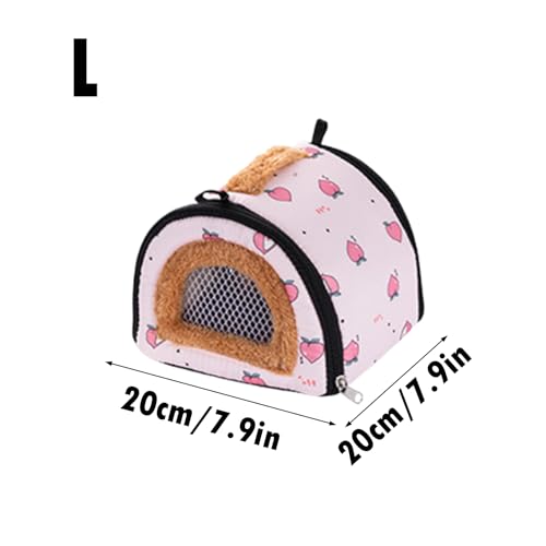Hamster Carrier Bag Cold-Weather Winter Pouch | Bunny Travel Carrier for Camping Moving Commuting Chinchilla Chameleon Reptile Lizards Leopard Gecko - color: Pink