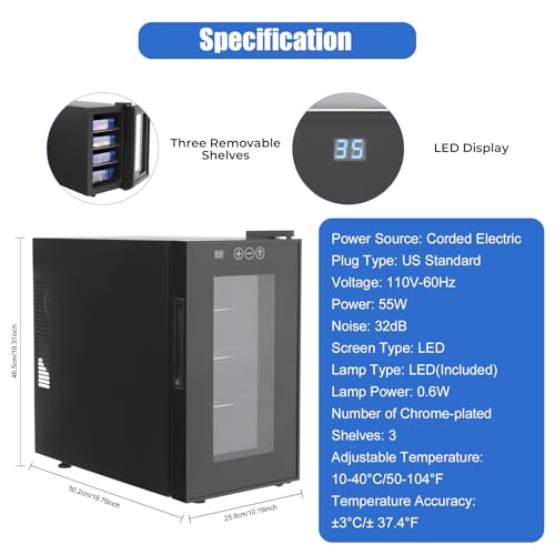 Reptile Incubator, 6.08Gal Portable Scientific Lab Incubator Digital Incubators Cooling Small Reptiles Eggs Temperature Control with LED Display & 3 Tier Removable Shelves for Hatching Chicks