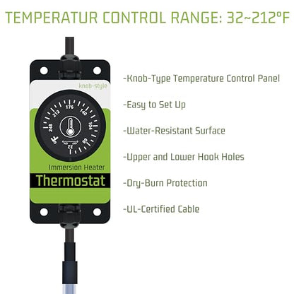 1800W Titanium Submersible Water Heater for Pool, Hot Tub, Pond, inground/Swimming/Above Ground Pool, baptismal & Bathtub – Portable Electric Immersion Heater with GFCI & Thermostat