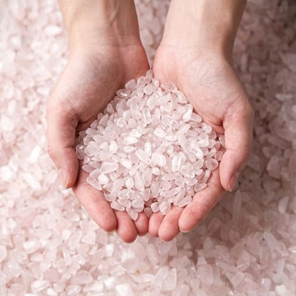 Rose Quartz & Clear Quartz Crystal Chips 1lb (1200+ Pcs)-5-8mm Love & Clarity Mix, Healing Stones for Plants, Aquarium, Crafts, DIY & Gifts - color: Rose Quartz & Clear Quartz, size: 1LB