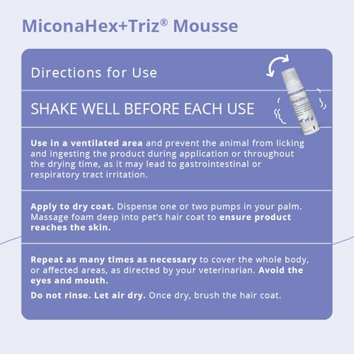 MiconaHex+Triz Mousse, 7.1 oz | Antibiofilm, Moisturizing; Packaging May Vary