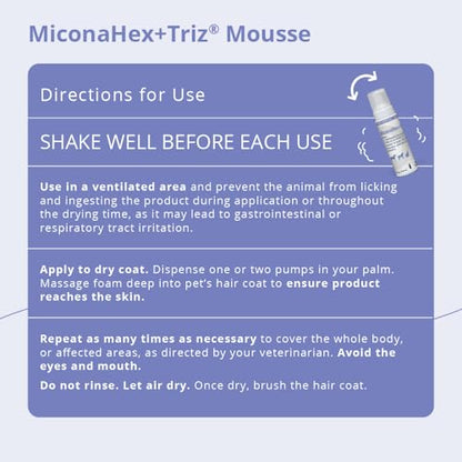 MiconaHex+Triz Mousse, 7.1 oz | Antibiofilm, Moisturizing; Packaging May Vary