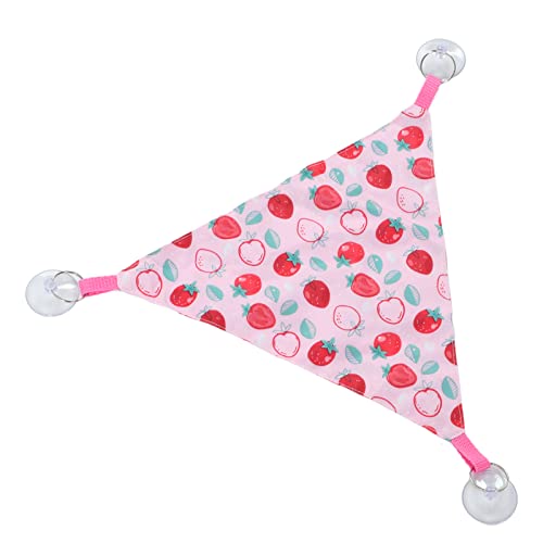 Zerodis Reptile Hanging Bed, Bearded Dragon Strawberry Hammock Hanging Lounger with Adhesive Suction Cup for Climbing Guinea Pig Hamster Lizard 2pcs - size: Pink strawberry size S