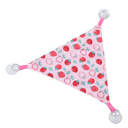 Zerodis Reptile Hanging Bed, Bearded Dragon Strawberry Hammock Hanging Lounger with Adhesive Suction Cup for Climbing Guinea Pig Hamster Lizard 2pcs - size: Pink strawberry size S