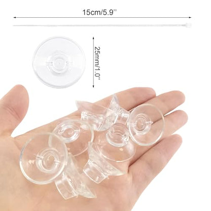 10 PCS 25mm Aquarium Suction Cups and 20 PCS Adjustable Zip Ties Fish Tank Tools for Air Tubes, Moss, Fish and Shrimp Nests, Plants, Reptile Hammocks