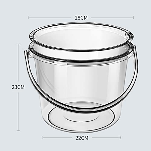 Water Bucket with Lid Laundry Bucket Transparent Portable Multipurpose Fishing Bucket Bathing Household Bucket for Fishing Beach Garden