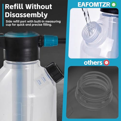 70oz Sprayer Bottle, 0.5gal Pump Sprayer for Flowers, Potted Plant, Handheld Water Bottle with Easy Refill Side Port, Measuring Cup Cap, Clear Bottle with Scale, Aluminum Wand