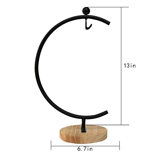 YY YEARCHY Ornament Display Stand Metal Stand Terrarium Air Plant Stand Flower Pot Holder Iron Pothook Stand for Hanging Glass Globe Ball - color: Black