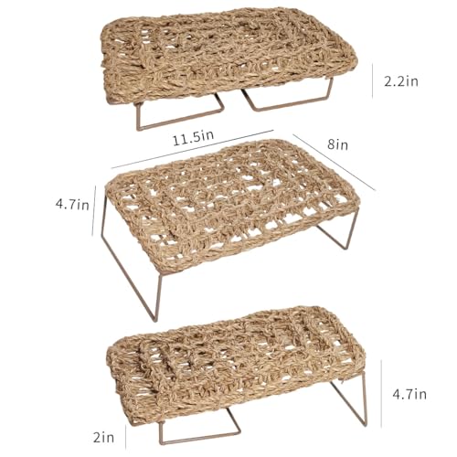 Bearded Dragon Hammock Reptile Tank Accessories Decor Basking Platform Metal Legs Bed Habitat for Lizard Leopard Gecko Snake Hermit Crab and Frog (Rectangle) - style: Rectangle