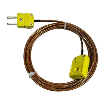 K Type Thermocouple Extension Cable 79in/2.2 Yards | Brown Wire PVC Coating Polyimide Construction, Temperature Range: 0°F–1300°F - size: 79in/2.2 yards