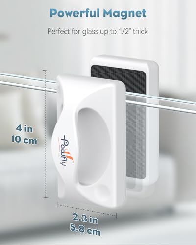 Pawfly 4" Mini Aquarium Magnet Glass Cleaner, Magnetic Fish Tank Cleaner for Glass Aquariums, Strong Magnetic Brush Cleaning Tool for Glass Fish Tanks up to 40 Gallons - size: Medium