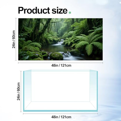 3 Pack Terrarium Background Polyester Reptile Background，Gobi Sunshine Cactus Stone & Green Tree Fern Stream Terrarium (48 inches x 24 inches) - size: 48 x 24 inches
