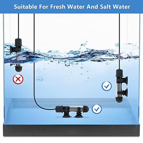 hygger Small Aquarium Betta Heater, Submersible Fish Tank Heater 10W/25W/50W/100W with LED Digital Display, Suitable for Marine Saltwater and Freshwater up to 5/10/16/26 Gallon - size: 100W