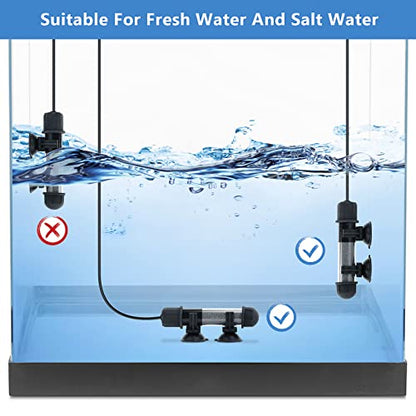 hygger Small Aquarium Betta Heater, Submersible Fish Tank Heater 10W/25W/50W/100W with LED Digital Display, Suitable for Marine Saltwater and Freshwater up to 5/10/16/26 Gallon - size: 100W