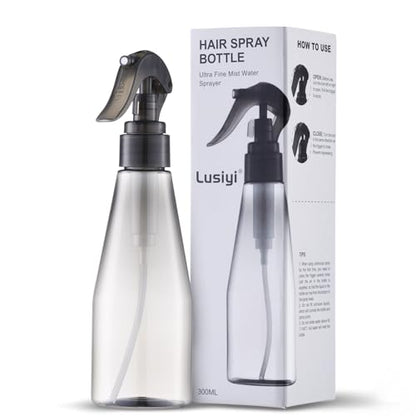 Continuous Spray Bottle for Hair 10oz, Ultra Fine Water Spray Bottles for Cleaning, Plant, Pets (Plastic, 300ml) - color: black