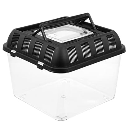 Generic Transparent Turtle Transport Box Reptile Breeding Holder for Snakes Geckos Frogs More Reptile Storage Case for Pet Observation and Feeding