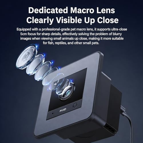 Fish Tank Aquarium Camera, 2K HD 140° Wide Angle Anti WiFi Smart Aquarium Reptile Camera with AI Motion Detection, Terrarium Cameras for Aquarium Breeding Tank