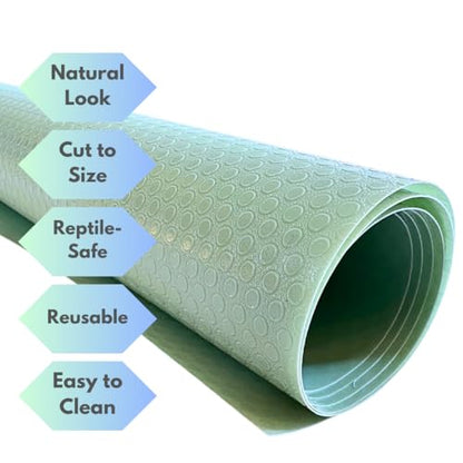 Tank Liner, 17.7" x 59", Bearded Dragon Gecko, Turquoise | Easily cut to fit 40 gallon tank, 20 gallon and more, Waterproof, Stain-Resistant, Terrarium Mat Substrate Carpet Bedding - color: Turquoise