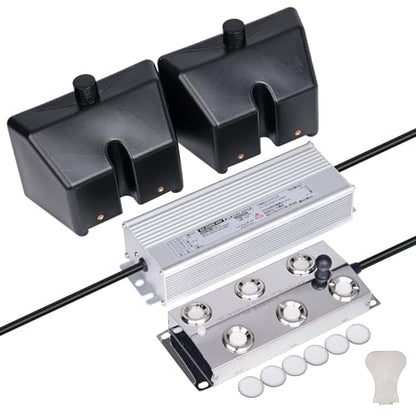 Ultrasonic Mist Maker 6 Head, 4500mL/H Pond Fogger with 250W Power Supply, Buoy, Replacement Discs, for Pond, Garden, Rockery, Greenhouse,Mushroom Halloween Decoration (6 Heads) - style: 6 Heads