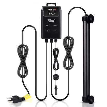 hygger Aquarium Heater,Submersible Fish Tank Heater with External Digital Display, Including Overheat & Leakage Protection and Temperature Sensor for Freshwater and Saltwater (500W for 60gal~90gal) - size: 500W for 60gal~90gal