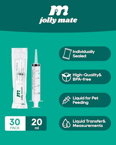 30 Pack 20ml Oral Syringes for Liquid without Needle Individually Wrapped | with cap, clear scale, non-slip bottom for pet feeding, liquid dispensing, scientific labs, plant cultivation and crafts - style: 20ml