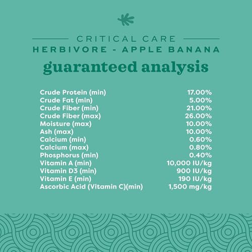 Oxbow Critical Care Herbivore Small Pet Formula, Apple Banana, 141g, 3 Pack | Recovery feeding support, high-fiber timothy hay, for rabbits & guinea pigs, vet recommended emergency nutrition