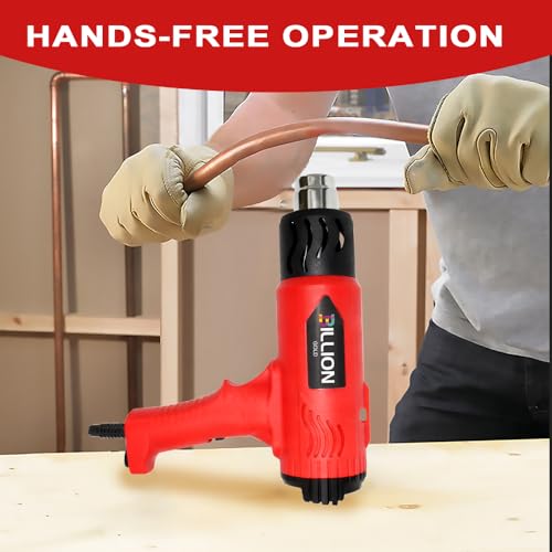 1800W Heat Gun - BILLION GOLD 3D Grip Heavy Duty Hot Air Gun 120℉-1200℉ | Fast Heat Dual Temp Kit with 4 Nozzles, Overheat Protection For Resin Craft, Paint Removal, Heat Shrink Tubing & Diy Crafts