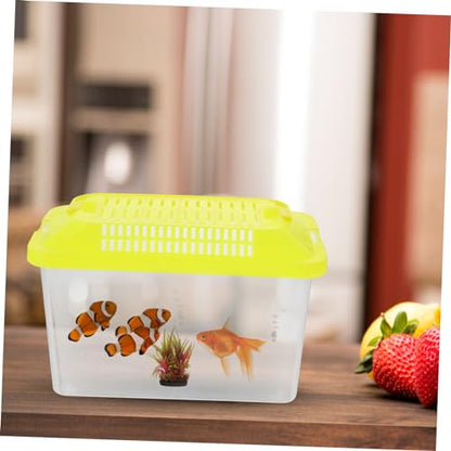 iplusmile Portable Handheld Aquarium for Turtles and Pets Transparent Fish Tank Lightweight for to and Transport Animals - size: 15x11cm