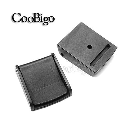 CooBigo 5pcs Webbing Cam Buckles Plastic Black Toggle Clip Backpack Straps - color: 1-1/2 Inch
