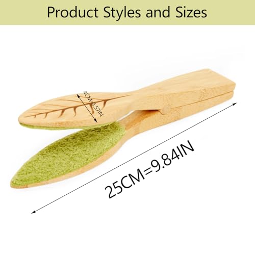 Leaf Cleaning Tongs, House Plant Leaf Cleaning Tongs,Leaf Cleaning Tools With Removable - color: The color of wood