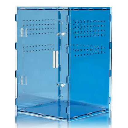 8x8x12 Blue Acrylic Terrarium Vertical for Spider Reptile | Vertical blue acrylic terrarium 8x8x12, waterproof sealed body, secure anti-escape, suits Reptile spider small lizard - color: Blue