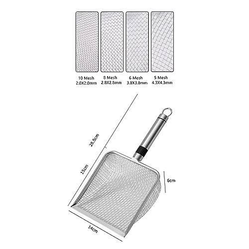 Cat Litter Scooper Pet Sifter Scooper Cleaners Scoop Sand Sifter Scooper for Hamster Aquarium Small Animals Kitten, Mesh Spacing 10 - size: Mesh Spacing 10