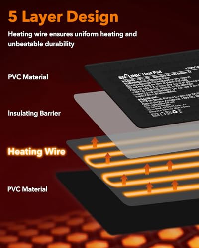 BN-LINK Reptile Heat Pad 6"X8" 8W for 10-20gal Under Tank Terrarium Heating Mat Waterproof for Turtle, Lizard, Frogs, Snake, Hermit Crab - size: 6" X 8"