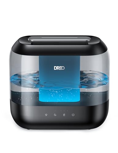 DREO 4L Humidifiers for Bedroom, 36H Runtime, 28 dB Quiet, HM311, Black | Easy to Refill & Clean, BPA-Free, Nightlight, Supersized Air Humidifiers for Large Room, Baby Nurseries, Plants, Indoor | Easy to Refill & Clean, BPA-Free, Nightlight, Supersized Ai