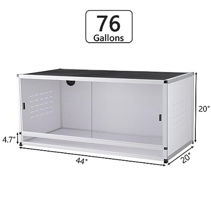 PVC Reptile Enclosure 76 Gallon ToxiRium Large Reptile Terrarium 44''x20''x20 Tank for Bearded Dragon Gecko Lizard Snake,Wide Breeding Lounge Vivarium Area with Sliding Doors Lock - size: 44x20x20'' - 76 Gallon - 1pc