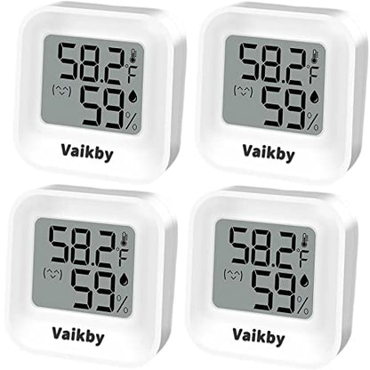 Indoor Humidity Meter Hygrometer 4Pack, Room Thermometer for Accurate Room Temperature Monitor, Digital Hygrometer with Indoor Thermometer for Home, Baby Nursery, and Humidity Sensor Enhanced Comfort