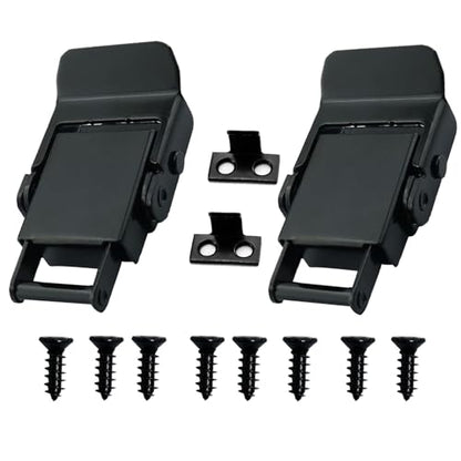 Stainless Steel Spring Loaded Black Draw Latches & Tension Latches Toggle Hasp Clamp Toggle Latch Clamp Mini Latch for LED Display Box Wooden Case Toolboxes Latch Lock with Screws 2 PCS - size: 2 Pack