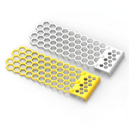 Bee Watering Station Ladder, 2 Pack Floating Bee Ladder for Water Bowl, Plastic Bee Water Feeder with Hex Landing Grid for Bees, Butterflies & Pollinators, Garden Bird Bath Accessories (Yellow&White) - color: Yellow&White