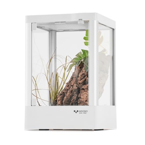 3.2Gal Reptile Terrarium for Spider Frog Insects Waterproof Base Dual-Lock | 7.9x7.9x11.8" Aluminum Frame,Easy-Clean,Compact for Geckos,Frogs,Spiders,Isopods,Lizard,Heat Lamp Compatible,Mesh Ventilation - size: 7.9x7.9x11.8"