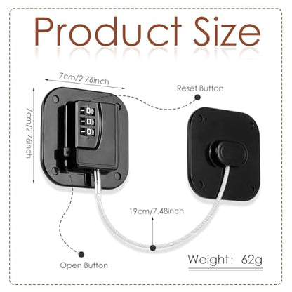 Refrigerator Lock, Combination Lock for Refrigerator Cabinets, Drawers, Heavy Duty Fridge Lock, Easy Install No Keys Needed, Black (Black-3Pack) - color: Black-3Pack