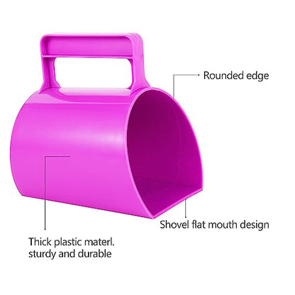 Feed Scoop - Grain Scoop for Horse,Heavy Duty Plastic Large Food Scoop for Large Dogs Livestock 1.8 Quart/7.2Cups (Blue) - color: Blue